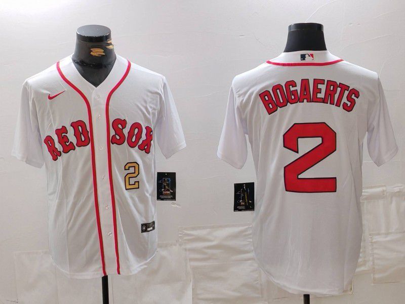 Men Boston Red Sox 2 Bogaerts White Game 2025 Nike MLB Jersey style 3